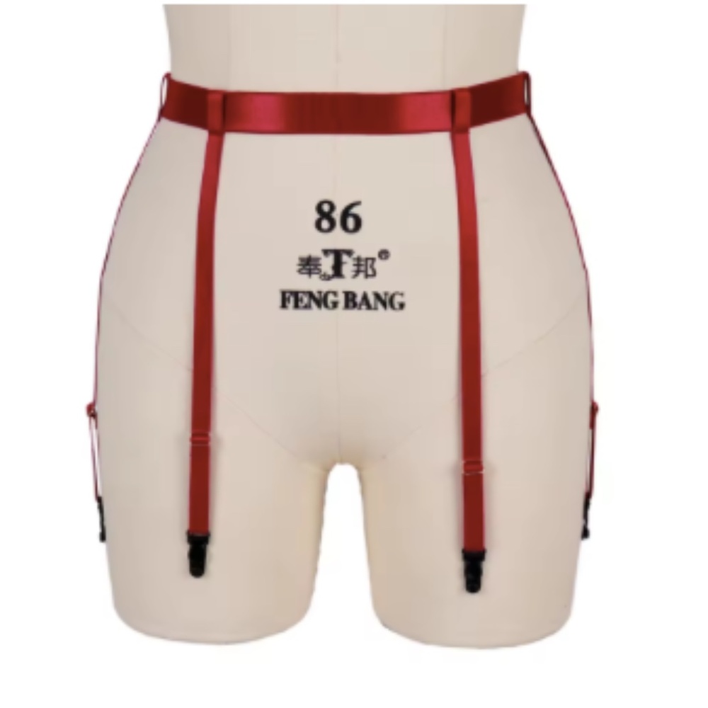 6-Strap garter belt BNIP Deep Red